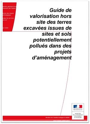 Couverture du Guide de valorisation hors site des terres excavées issues de sites et sols potentiellement pollués dans des projets d'aménagement