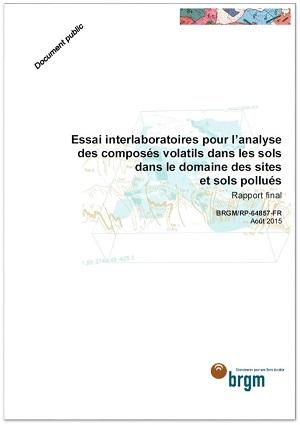 Couverture du rapport Essai interlaboratoires pour l'analyse des composés volatils dans les sols dans le domaine des sites et sols pollués