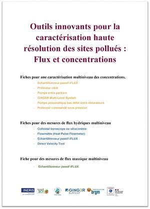 Couverture du Recueil des fiches des outils innovants pour la caractérisation haute résolution des sites pollués : flux et concentrations