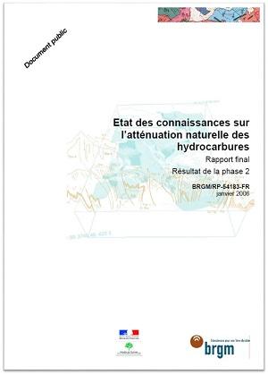 Couverture du rapport Etat des connaissances sur l’atténuation naturelle des hydrocarbures - Résultat de la phase 2