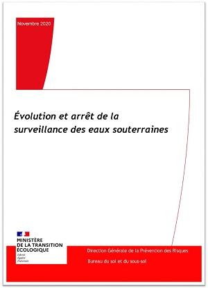 Image de couverture du Guide Evolution et arrêt de la surveillance des eaux souterraines