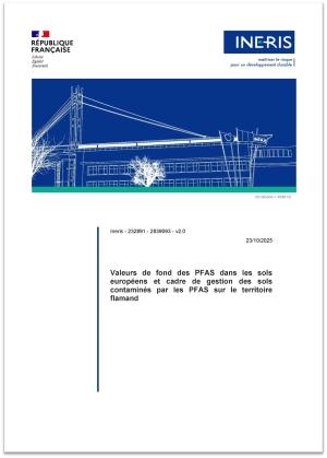 Image de couverture du rapport INERIS sur les Valeurs de fonds PFAS